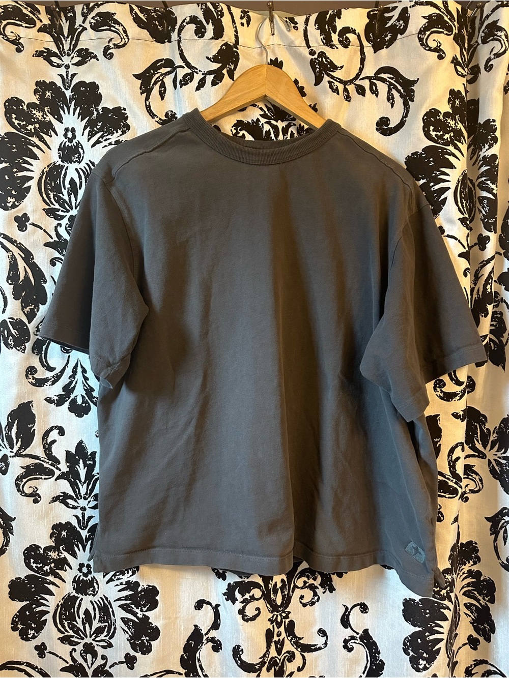 Time + Space Men's Heavyweight 100% Cotton T-Shirt Charcoal Gray Sz Large